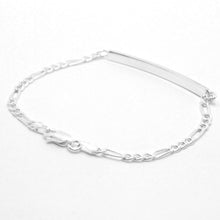 Load image into Gallery viewer, 925 Sterling Silver Personalized Custom Engraved Figaro Link ID Bracelet 3.5mm

