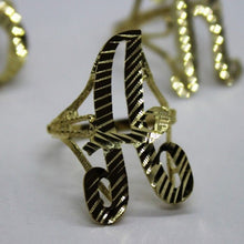 Load image into Gallery viewer, 10k Solid Yellow Gold Large Cursive Initial Letter Ring Diamond Cut size 6 ~ 14
