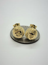 Load image into Gallery viewer, 14K Yellow Gold Round Ball with Heart Stud Earrings
