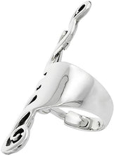 Load image into Gallery viewer, Sterling Silver Polished Finish Large Fork Ring Wide Boho Ring 1 3/4 inch 6 - 10
