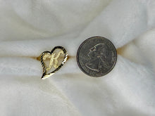 Load image into Gallery viewer, 10k Solid Yellow Gold Slanted Heart Cursive Initial Letter Alphabet Ring
