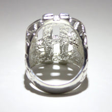 Load image into Gallery viewer, 925 Sterling Large Dollar Sign Diamond Cut Finish Nugget Ring 1 5/16 Inch Wide
