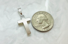 Load image into Gallery viewer, 925 sterling silver cross pendant high polish 2 sided
