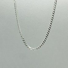 Load image into Gallery viewer, 925 Sterling Silver Curb Cuban Link Chain Necklaces Men Women 2.1mm Size 16"~30"
