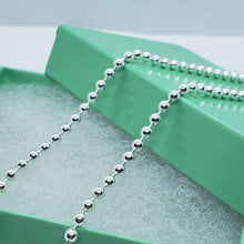 Load image into Gallery viewer, 925 Sterling Silver Plain Pallini Bead Ball Chain Bracelet Necklace 3mm 7"~30"
