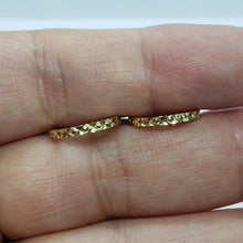 Load image into Gallery viewer, 14K Real Yellow White Gold Huggie Hoop Earrings Diamond Cut Round 12mm Men Women
