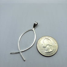 Load image into Gallery viewer, Sterling Silver Handmade Christian Fish Pendant Ichthys w/out 1mm Box Chain
