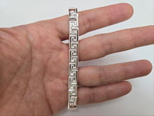 Load image into Gallery viewer, 925 Sterling Silver Stampato Greek Key Link Necklace Bracelet Italy 8mm 7"-18"
