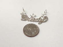 Load image into Gallery viewer, 925 Sterling Silver Personalized Custom Name Diamond Cut Pendant Charm Stars
