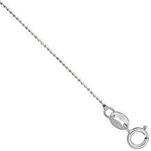 Load image into Gallery viewer, 925 Sterling Silver Faceted Pallini Bead Ball Chain Necklace 0.75mm 16" to 18"
