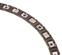 Load image into Gallery viewer, Tungsten Carbide Ceramic Black &amp; Rhombus Faceted Links Magnetic Therapy Bracelet
