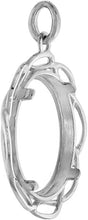 Load image into Gallery viewer, Sterling Silver Braided Edge Quarter Dollar Bezel Pendant 24 mm Coins Prong Back
