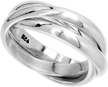 Load image into Gallery viewer, Sterling Silver Rolling Domed Band Ring for Men Women 3mm Handmade Size 6 to 13
