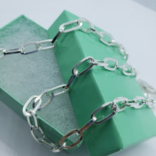 Load image into Gallery viewer, 925 Sterling Silver High Quality Paperclip Chain Necklace Bracelet 5.5mm 7"~30"
