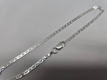 Load image into Gallery viewer, 925 Sterling Silver Flat Mariner Anchor Chain Anklet 2.1mm, Fits 9"-10" Ankles
