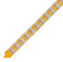 Load image into Gallery viewer, 14K Tricolor Gold Bohemian Style Gypsy Boho Hand Chain Bracelet 11mm Wide 7"~8"
