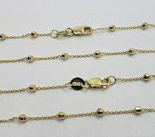 Load image into Gallery viewer, 14K Solid Yellow Gold Station Ball Bead Rolo Bracelet Anklet 2mm 4mm 7" 10"

