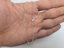 Load image into Gallery viewer, Sterling Silver Italian Rolo Chain Necklace 2mm Thin Nickel Free Sizes 7~30 inch
