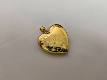 Load image into Gallery viewer, 925 Sterling Silver Gold Plated Scroll Heart Locket Pendant 1 Inch (25mm) Tall
