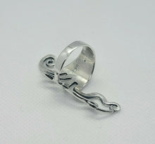 Load image into Gallery viewer, Sterling Silver Polished Finish Large Fork Ring Wide Boho Ring 1 3/4 inch 6 - 10
