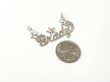Load image into Gallery viewer, 925 Sterling Silver Personalized Custom Name Diamond Cut Pendant Charm Stars
