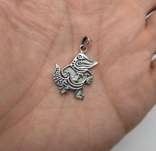 Load image into Gallery viewer, 925 Sterling Silver Dressed Alligator Mascot Pendant 15/16 (24mm) Inch Tall
