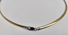 Load image into Gallery viewer, 925 Sterling Silver Two Tone Reversible Plated Omega Necklace 4mm 16" to 18"
