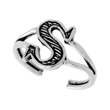 Load image into Gallery viewer, 925 Sterling Silver Initial Letter Alphabet Adjustable Size Baby Toe Ring
