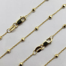 Load image into Gallery viewer, 14K Solid Yellow Gold Station Ball Bead Rolo Bracelet Anklet 2mm 4mm 7" 10"
