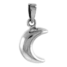 Load image into Gallery viewer, 925 Sterling Silver Plain Puffy Crescent Moon Pendant 3/4 (19mm) Inch Tall
