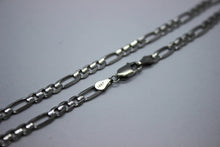 Load image into Gallery viewer, 14k Solid White Gold Figaro Chain Necklace Bracelet 2.2mm - 5.3mm / 7" - 30"
