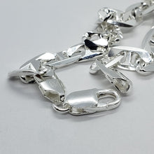 Load image into Gallery viewer, 925 Sterling Solid Silver Italy Flat Mariner Link Chain Necklace Bracelet 7.2mm
