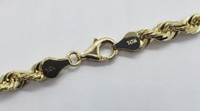 Load image into Gallery viewer, Authentic 10K YELLOW GOLD Hollow Twist Rope Link Chain Necklace 5.5mm 22"
