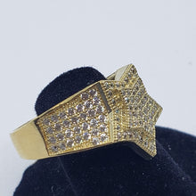 Load image into Gallery viewer, 10K Yellow Gold 20.5mm Big Star Shaped Ring Band for Men Size 9 -11
