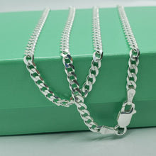Load image into Gallery viewer, 925 Sterling Silver Curb Cuban Link Chain Necklaces Men Women 3mm Size 16" ~ 30"
