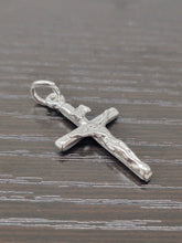 Load image into Gallery viewer, 925 Solid Sterling Silver Small Crucifix Pendant, 1 inch 24mm Height Made in USA
