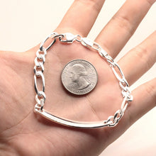Load image into Gallery viewer, 925 Sterling Silver Personalized Custom Engraved Figaro Link ID Bracelet 6mm 7~9
