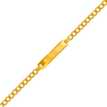 Load image into Gallery viewer, 14K Yellow Gold Kids Hollow Curb ID Bracelet 3.5mm Link 6" Engraving Available
