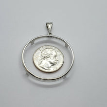Load image into Gallery viewer, Sterling Silver Dollar Bezel 38 mm Coins Prong Back Round Edge Mexican Olympic
