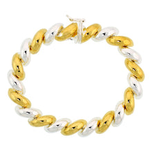 Load image into Gallery viewer, 925 Sterling Silver Two Tone Gold-Plated San Marco Necklace Bracelet 10mm 7"-18"
