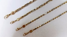 Load image into Gallery viewer, 14K Two tone Color Gold Hollow Figarope Link Chain Necklace 3mm-4.5mm 16"~28"
