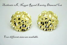 Load image into Gallery viewer, 10K Gold Authentic Nugget Round Diamond Cut Stud Earrings for Men Women 4 Sizes
