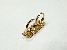 Load image into Gallery viewer, 10k Yellow Gold Nugget Style Double Finger Ring Sizes 6-13
