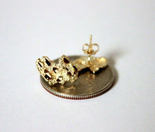 Load image into Gallery viewer, 10k Real Gold Yellow Nugget Stud Earring Unisex Men Women / Size14mm x 10mm
