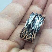 Load image into Gallery viewer, 925 Sterling Silver Solid Heavy Wrapped Wire Ring High Quality 12mm Size 6-10
