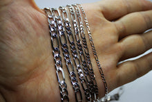 Load image into Gallery viewer, 14k Solid White Gold Figaro Chain Necklace 2.2mm - 5.3mm / 16" - 30"
