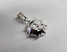 Load image into Gallery viewer, 925 Sterling Silver Hollow Sun with Face Pendant Italy 5/8 (16mm) Inch Tall
