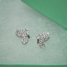 Load image into Gallery viewer, Sterling Silver Split Butterfly Wing Earring with CZ for Women Girl CUTE PRETTY
