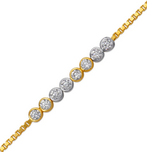 Load image into Gallery viewer, 14K Two Tone Gold 4.0mm Center, 1.0mm Bracelet Ladies High Polished Fancy Chain
