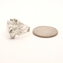 Load image into Gallery viewer, 925 Sterling Silver Diamond Cut Finish Lion Head Ring 3/4 Inch Wide, Sizes 8-13
